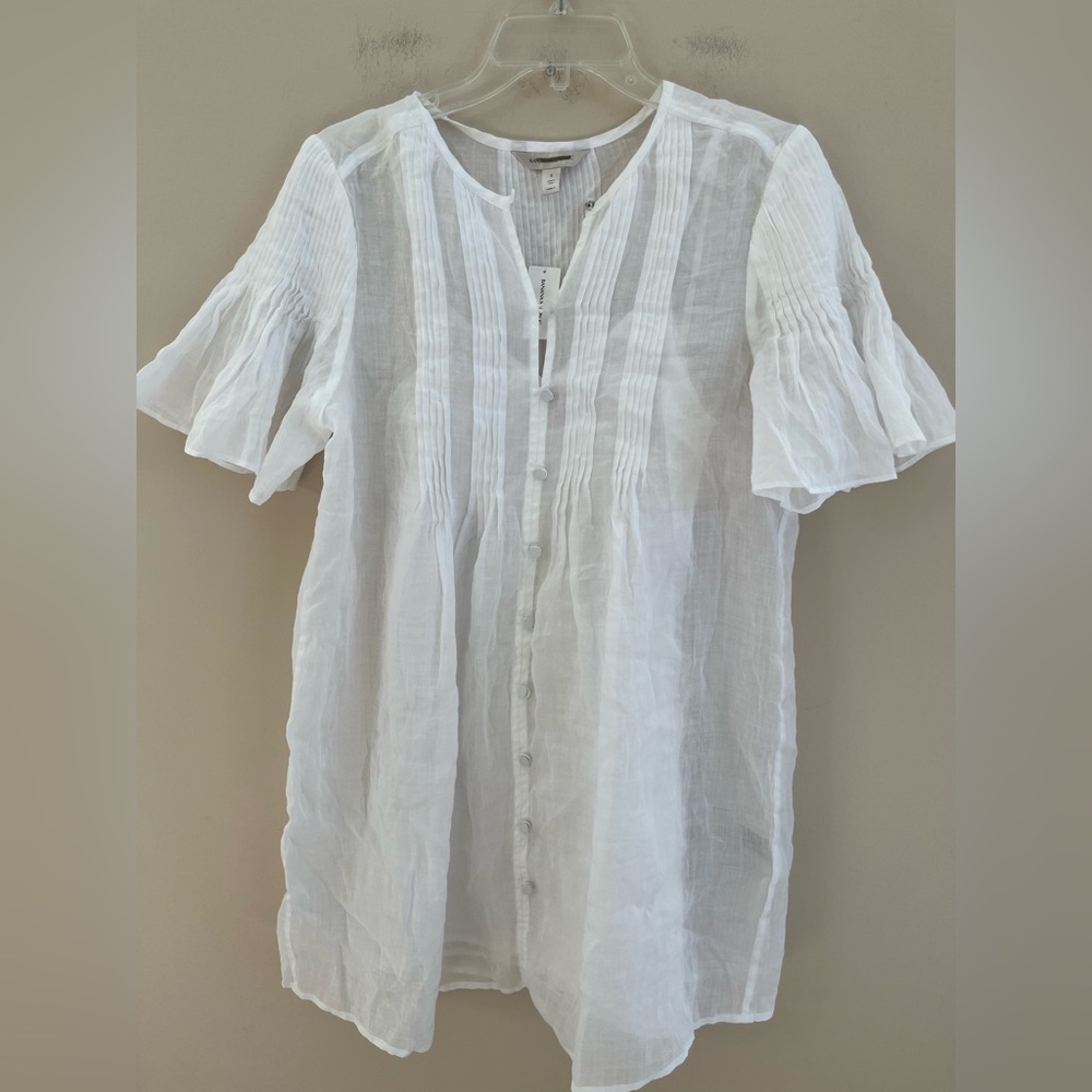 NWT-Banana Republic White Cotton Short Dress, Small
